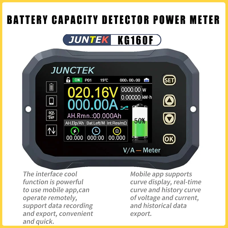 KG160F KG140F KG110F Coulomb Counter Battery Capacity Detector Lithium Iron Phosphate Voltage Current Power Meter