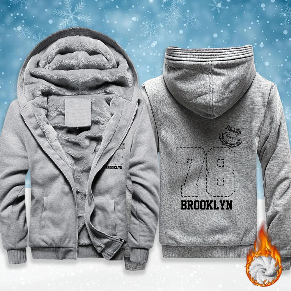 

Мужские флисовые куртки с карманами и большими принтами номер 78, утепленная удобная толстовка на молнии, зимняя верхняя одежда, теплая повседневная спортивная одежда унисекс