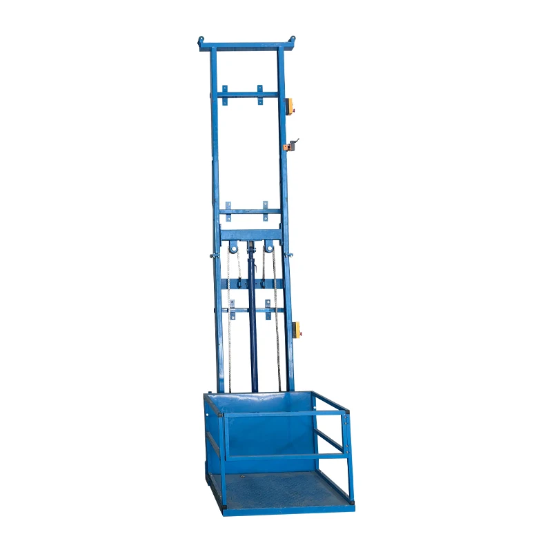 Small electric hydraulic lift freight elevator factory warehouse single rail lift platform hoist