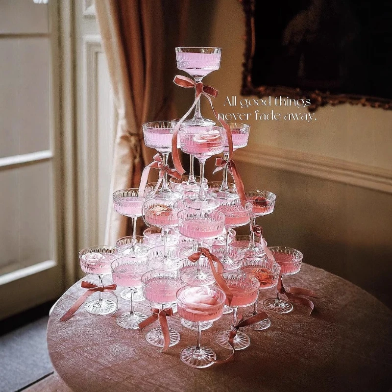 

LH Glass Cup, Wedding Wine Glass Tower, Celebration Banquet, Champagne Glass Wine Tower