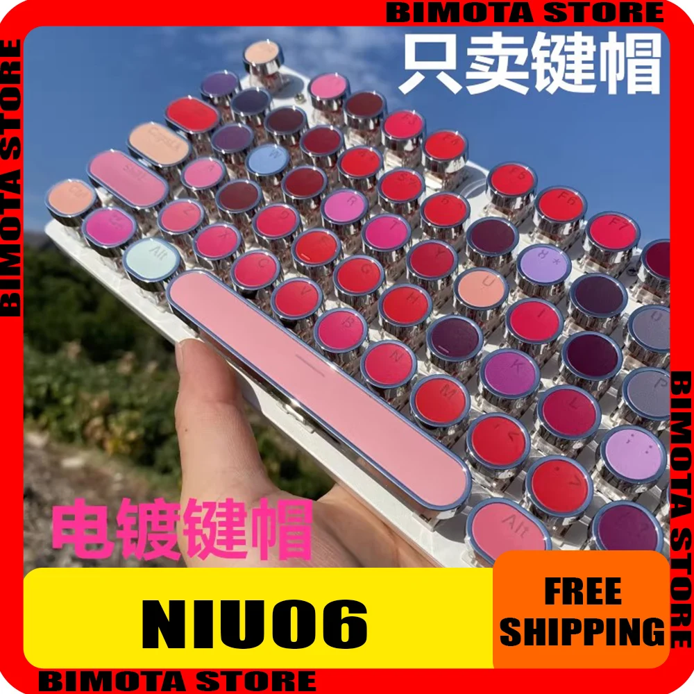 

Retro Steampunk Colored Electroplated Typewriter Circular Keycaps Niche ABS Two-color Injection Mechanical Keyboard Keycaps Gfit