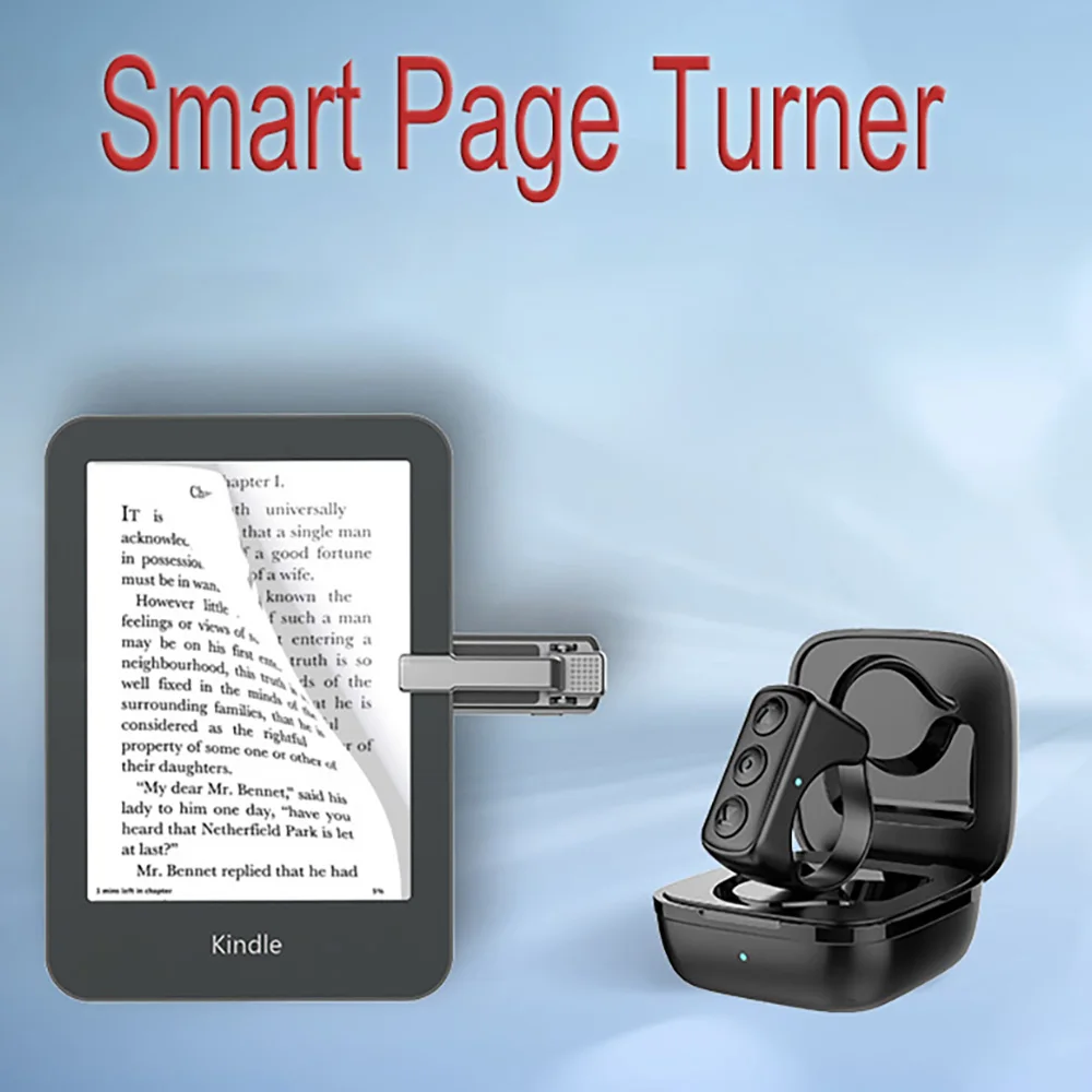 New Smart Page Turner Bluetooth E-Reader Controller Remote Control Page Turner Ring for Kindle Kobo Oasis TikTok Camera Shutter