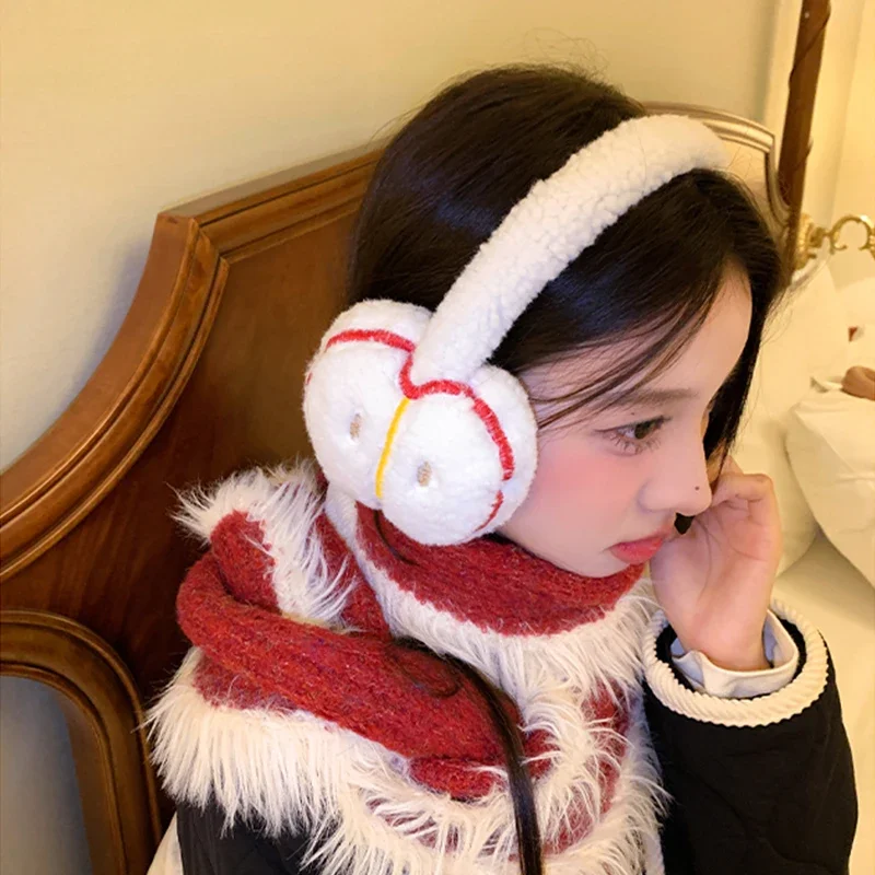 Cute Embroidery Apple Earmuffs Outdoor Cycling Plush Ear Protection Ear Bag Warm Winter Warm Earplugs Y2K Headset Ear Cover