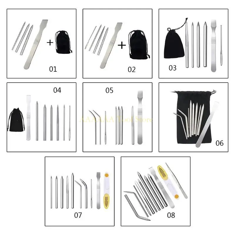 

A2BE Flexible Portable Knotter Tools Stainless Steel Lacing Needle and Smoothing Tool Fit for DIY Craft for Leather