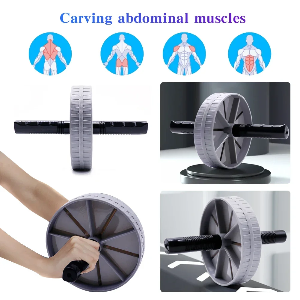 Workout AB Roller Wheel Non-slip Abdominal Wheel  Noise Abdominal Trainer Abdominal Exerciser   Gym Strength Workouts Triathlon