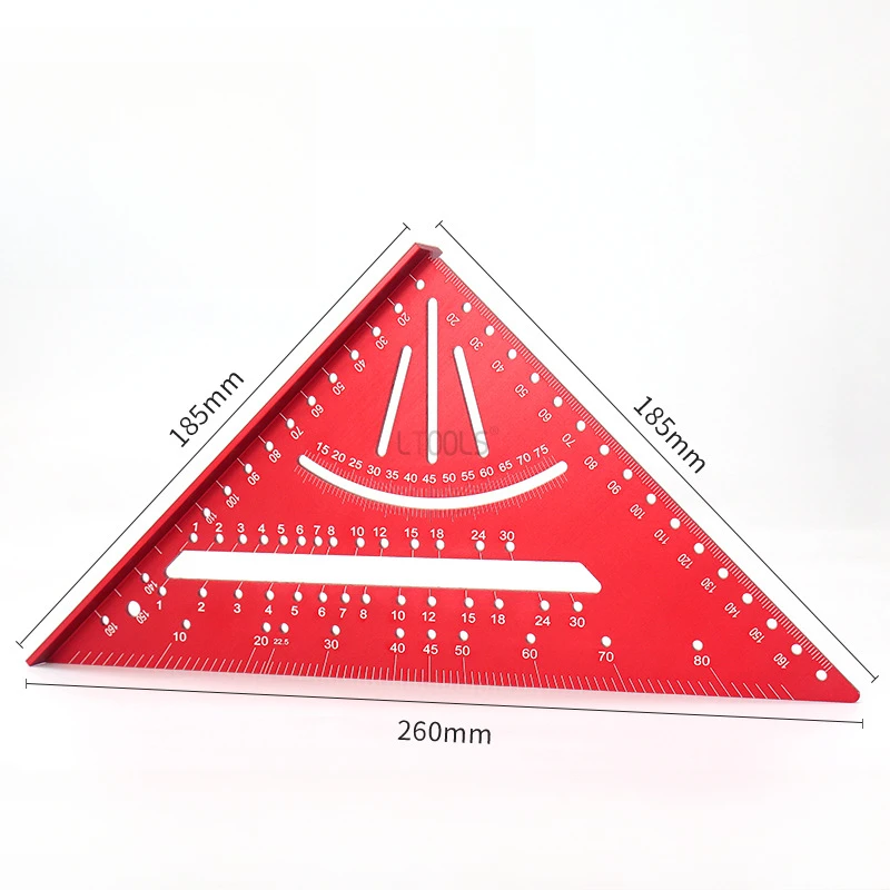 알루미늄 합금 목공 특수 삼각형 눈금자 고정밀 미터법 90도 각도 눈금자 마킹 측정 목공 도구