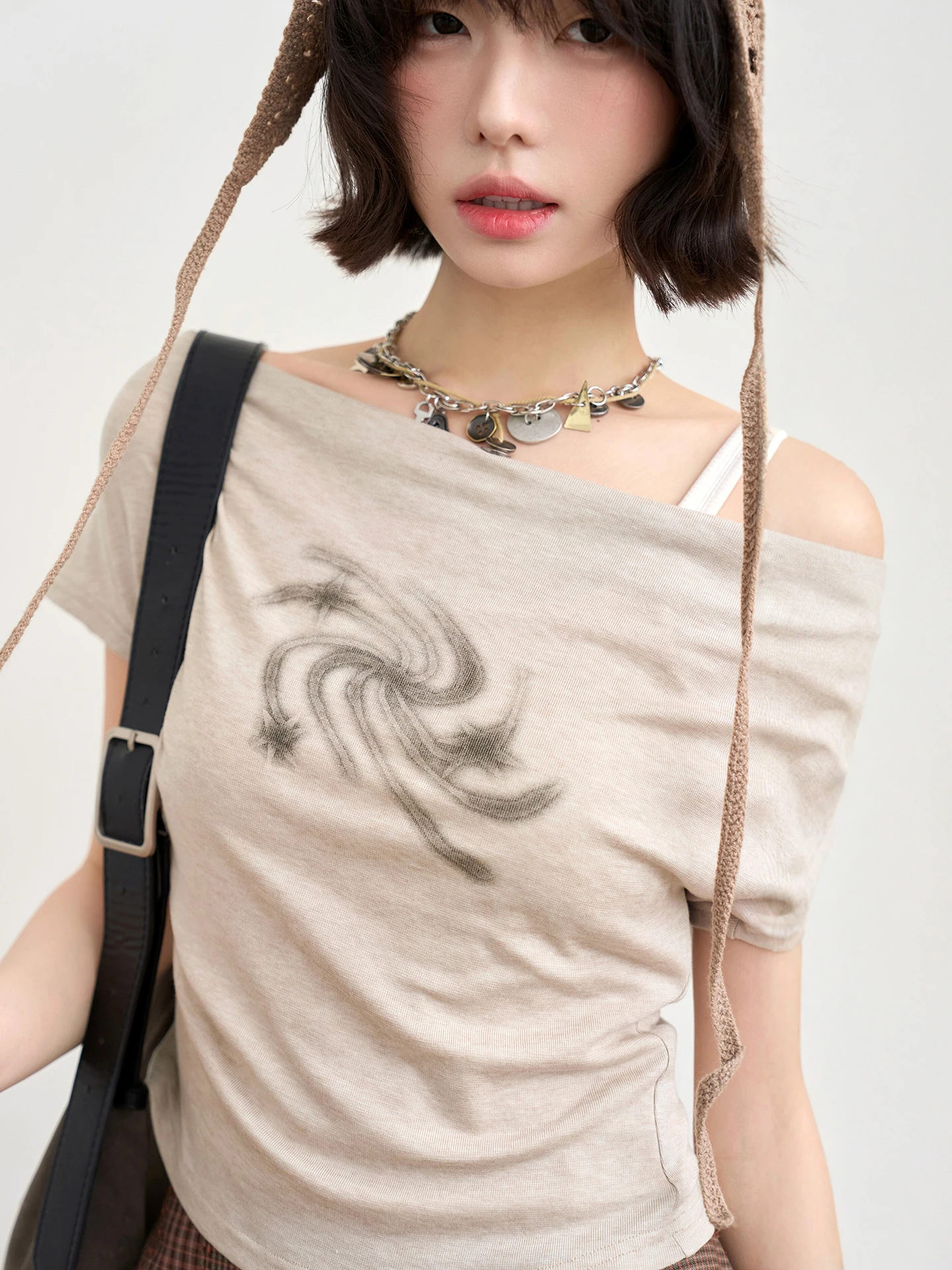 

Женская футболка Winku с коротким рукавом, летняя коллекция, удобная, свободного кроя, с астральным принтом, из мягкой хлопковой смеси, топ с высокой талией