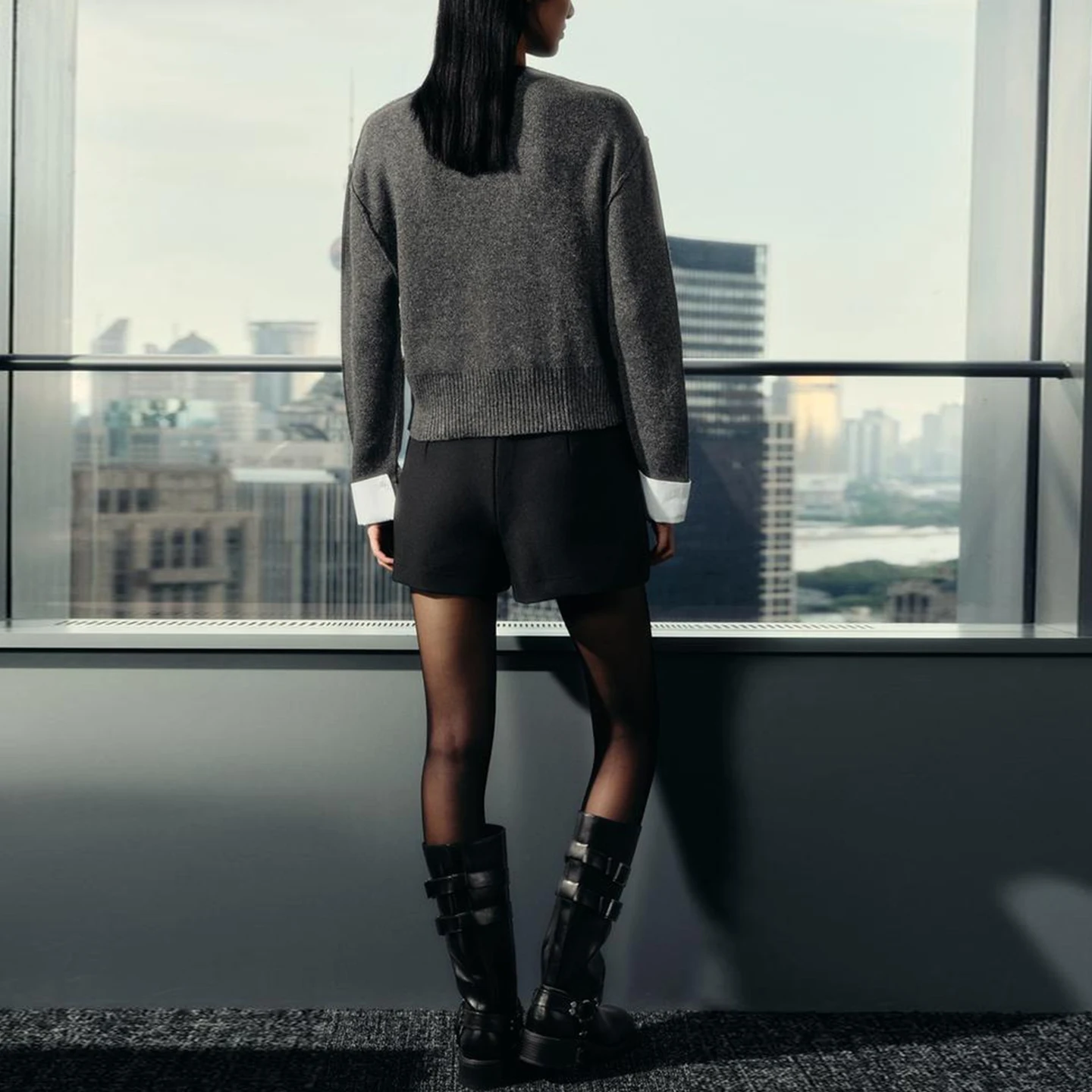 Z Faion da donna Slim Fit lavorato a maglia lungo Sve rotondo Ne Jaet 2025 Nuovo cardigan autunnale con design di giunture Sle