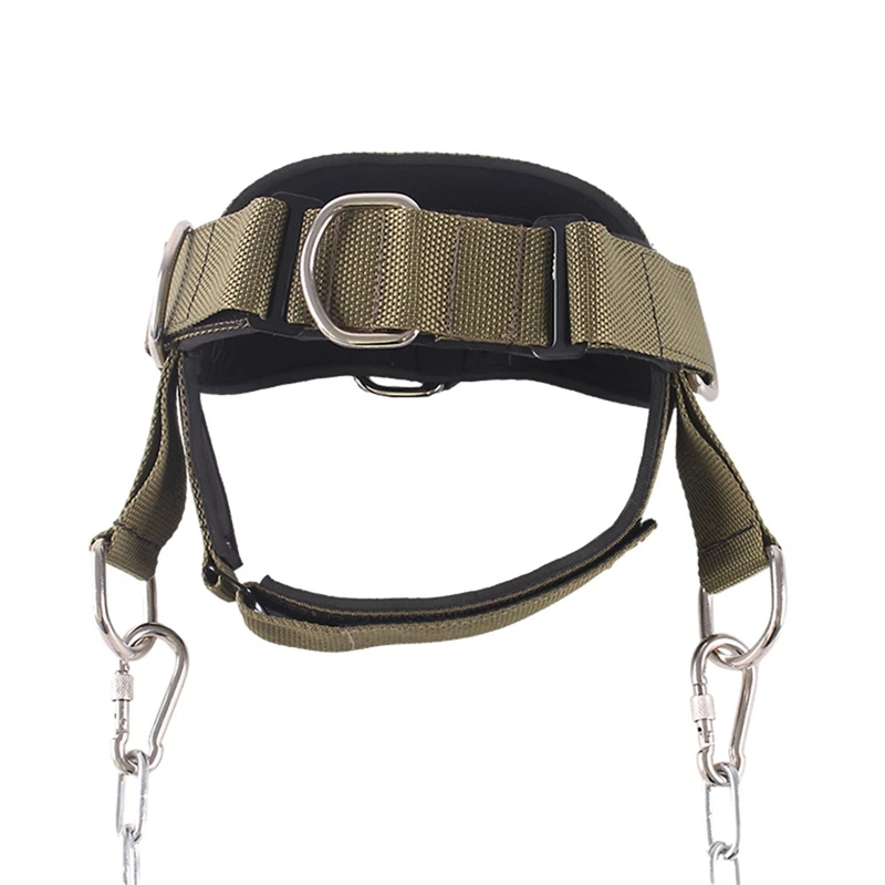 B39B-Weight Lifting Head Neck Straps,Nylon Cap With Chain,Increases Neck Core Strength,Neck Harness,Neck Trainer For Home