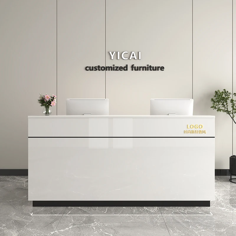 Modern baking paint reception desk computer desk office furniture Customer center Clothing store beauty salon empfangs theke