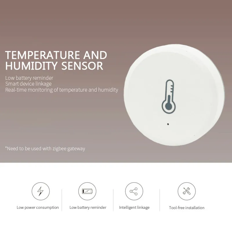 Tuya Smart ZigBee 3.0 Temperature and Humidity Sensor Real-time Smart Scene Security with Smart Life App Work With Alexa  Home