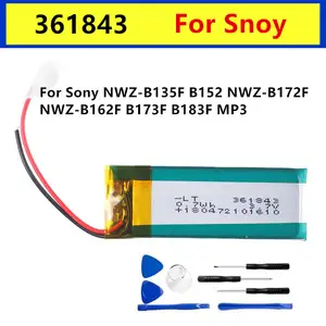 Bilashmart 180mAh Battery 361843 Battery Sony NWZ B135F B152 NWZ B172F NWZ B162F B173F B183F MP3 batteries