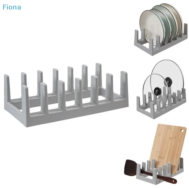 ♬ Escurridor de Platos Multiusos de Plástico, Organizador de Tapas de Ollas y Tablas de Cortar para Almacenamiento en la Encimera de la Cocina