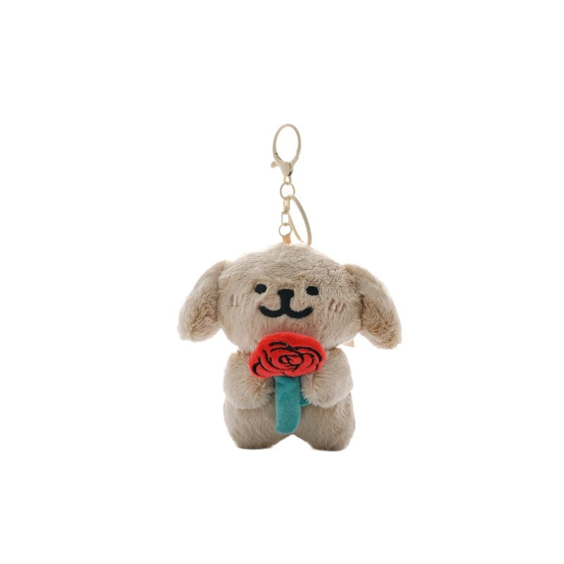 Korean Style Cute Dog Plush Pendant Toy Soft Stuffed Animal Doll Cartoon Keychain Puppy for Kids Boys & Girls Birthday Gift