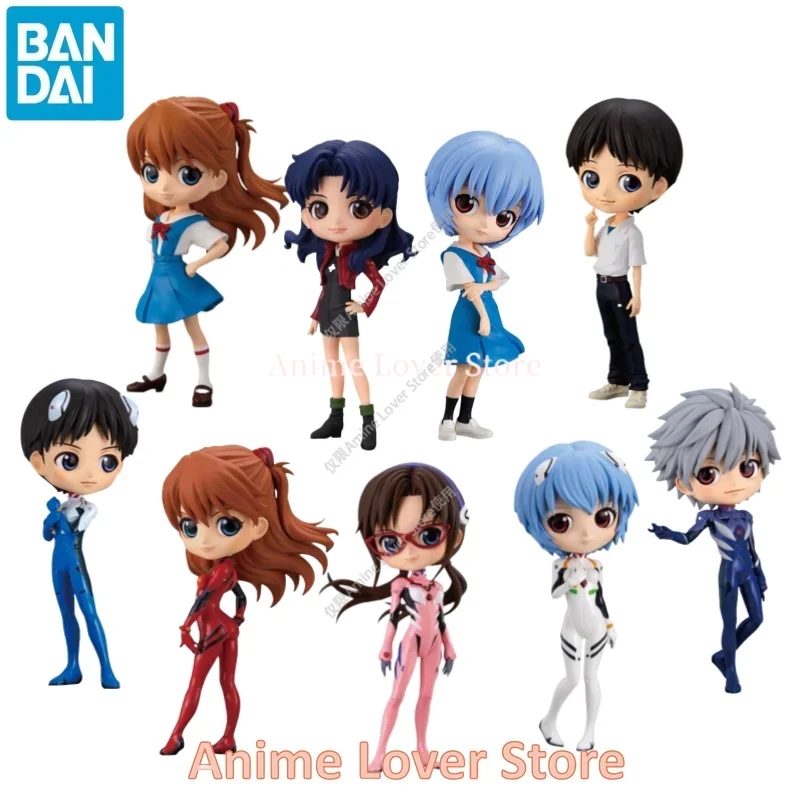 In Stock Original Bandai Banpresto Q Posket EVANGELION Anime Figure Asuka Ayanami Rei Kaworu Nagisa Collectible Model Ornaments