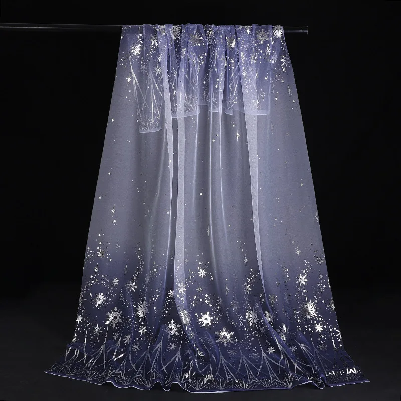 150cm Snowflake Gradient Mesh Fabric Princess Dress Clothing Material Cloak Toy Handmade Net Fabric For Sewing view 6