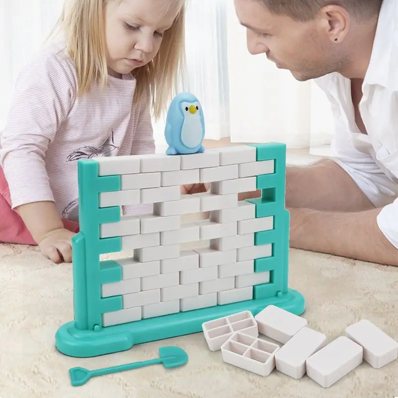 Mini Fun Children Save Penguin Ice Breaker Trap Toys Indoor Board Game Family Part Parent-child Interactive Balance Blocks Gifts