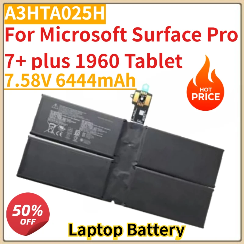 High Quality New A3HTA025H Laptop Battery 7.58V 6444mAh for Microsoft Surface Pro 7+ plus 1960 Tablet