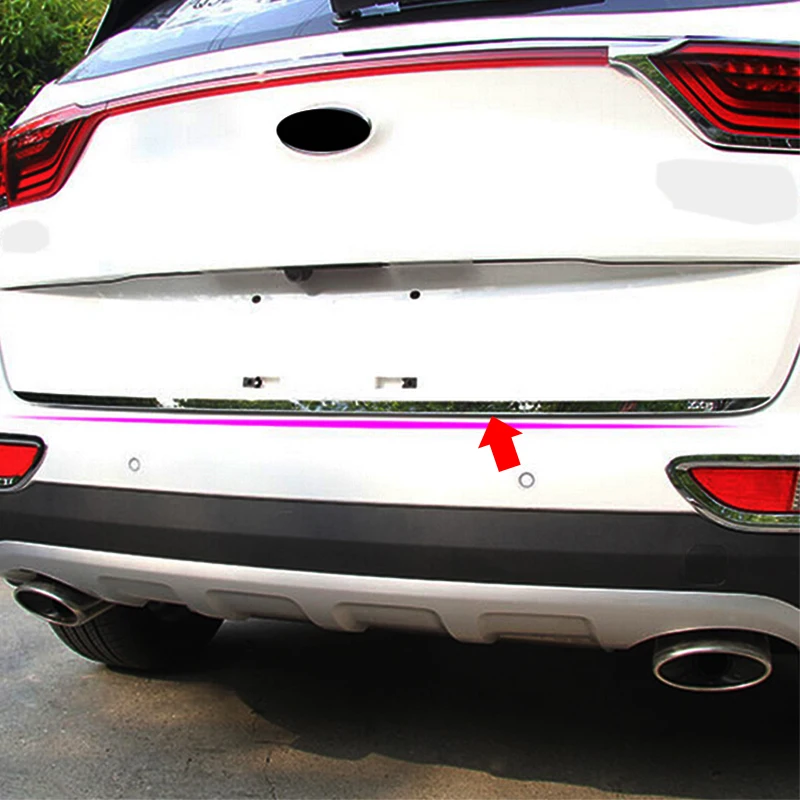 Stainless Steel For KIA Sportage KX5 2015 2016 2017 2018 2019 Accessories Car Back door Tailgate trim Door Sticker Styling 1pcs