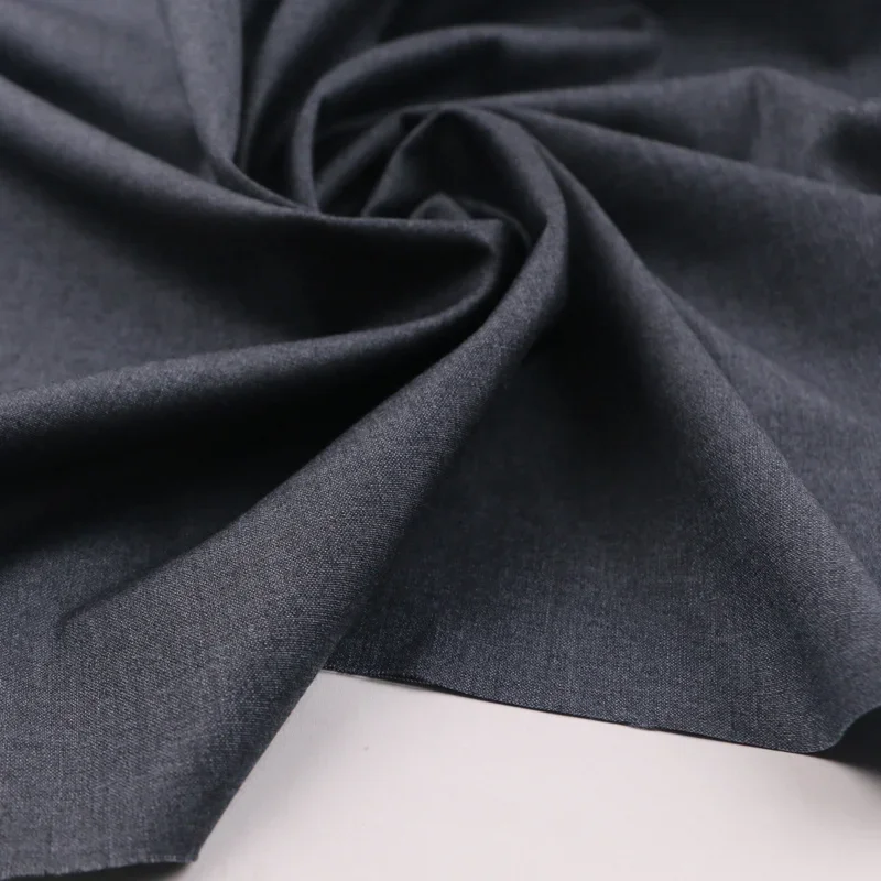 Spring Thin Men\\\'s Suit Fabric Micro Elasticity By The Meter for Clothes Dress Vest Uniform DIY Sewing Grid Stripe Cloth Black