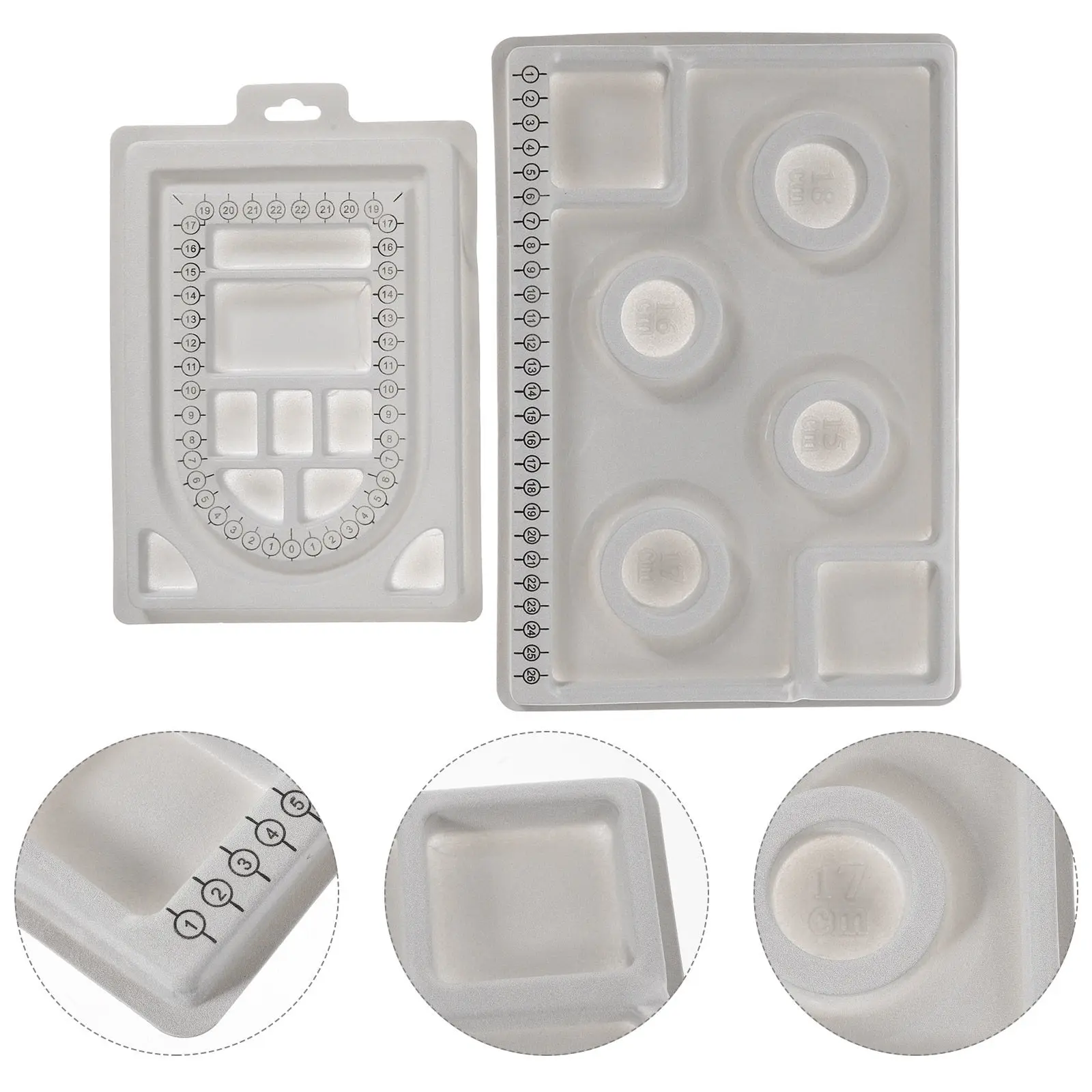 2Pcs Bead Board Tray Professional Jewelry Design Tool for Bead Sorting Stringing Arranging Measuring Necklace Bracelet DIY Craft