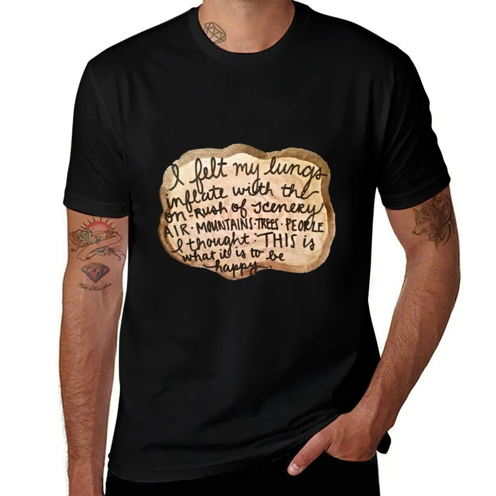 Sylvia Plath Happy Tree Ring Quote T-Shirt Casual Pattern Print Tee Shirt T-Shirt