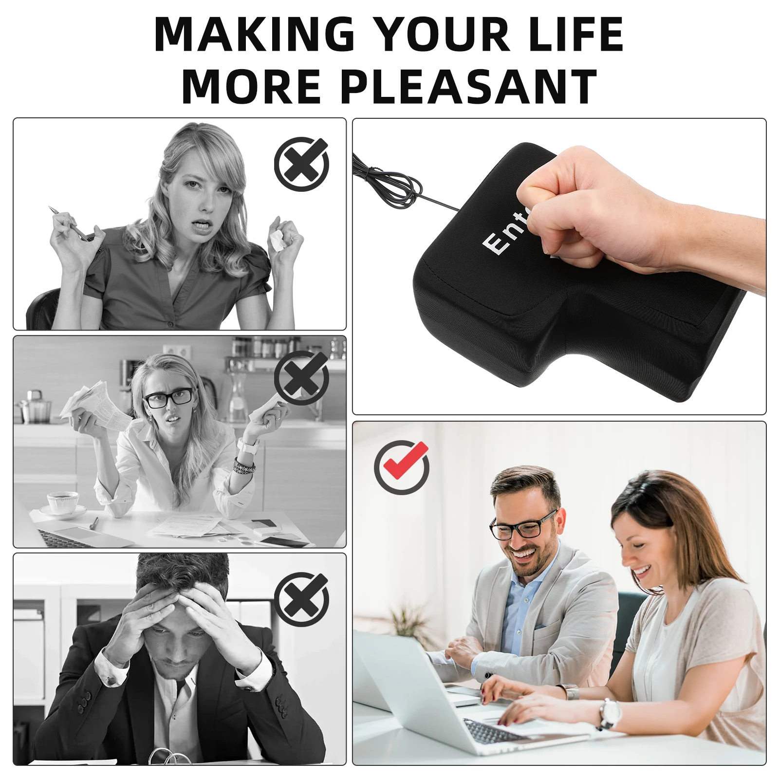 

Nap Pillow Enter Button Stress Reliever Big Key Giant for Desktop Pillows