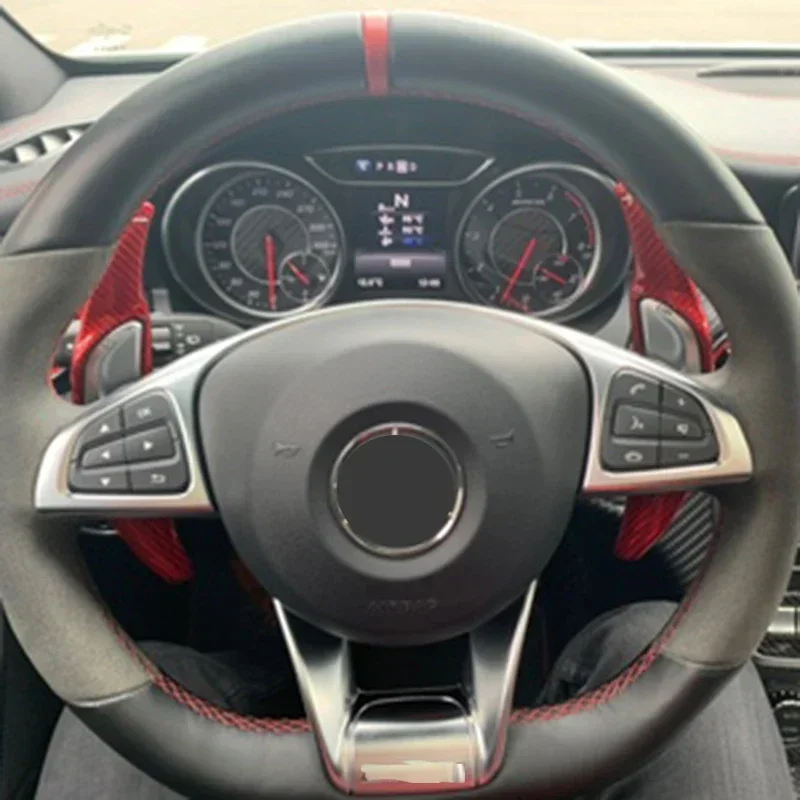 

Для Mercedes Benz A45 CLA45 C63 S63 GLA45 E43 SL63 Сухое углеродное волокно, удлинение рулевого колеса, замена Shifte