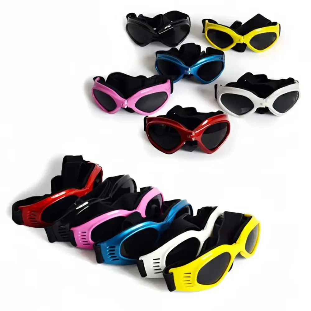 

Cute Foldable Pet Sunglasses Adjustable Clear Vision Dog Eyewear Elastic Windproof Cat Glasses Outdoor