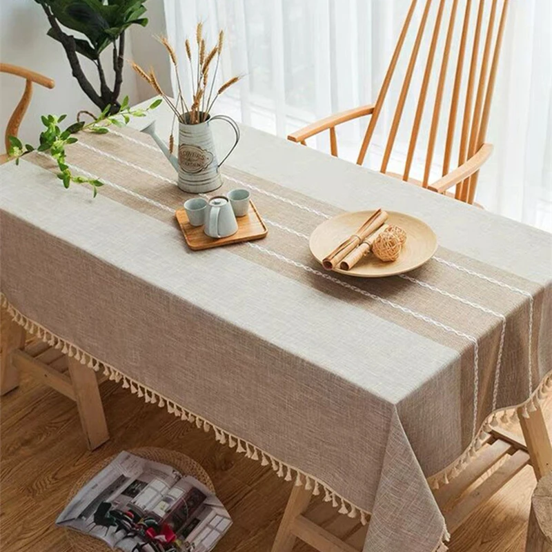 Ins-style fresh and light cotton and linen fabric for home dining tablecloths, coffee tables and decorative fabrics
