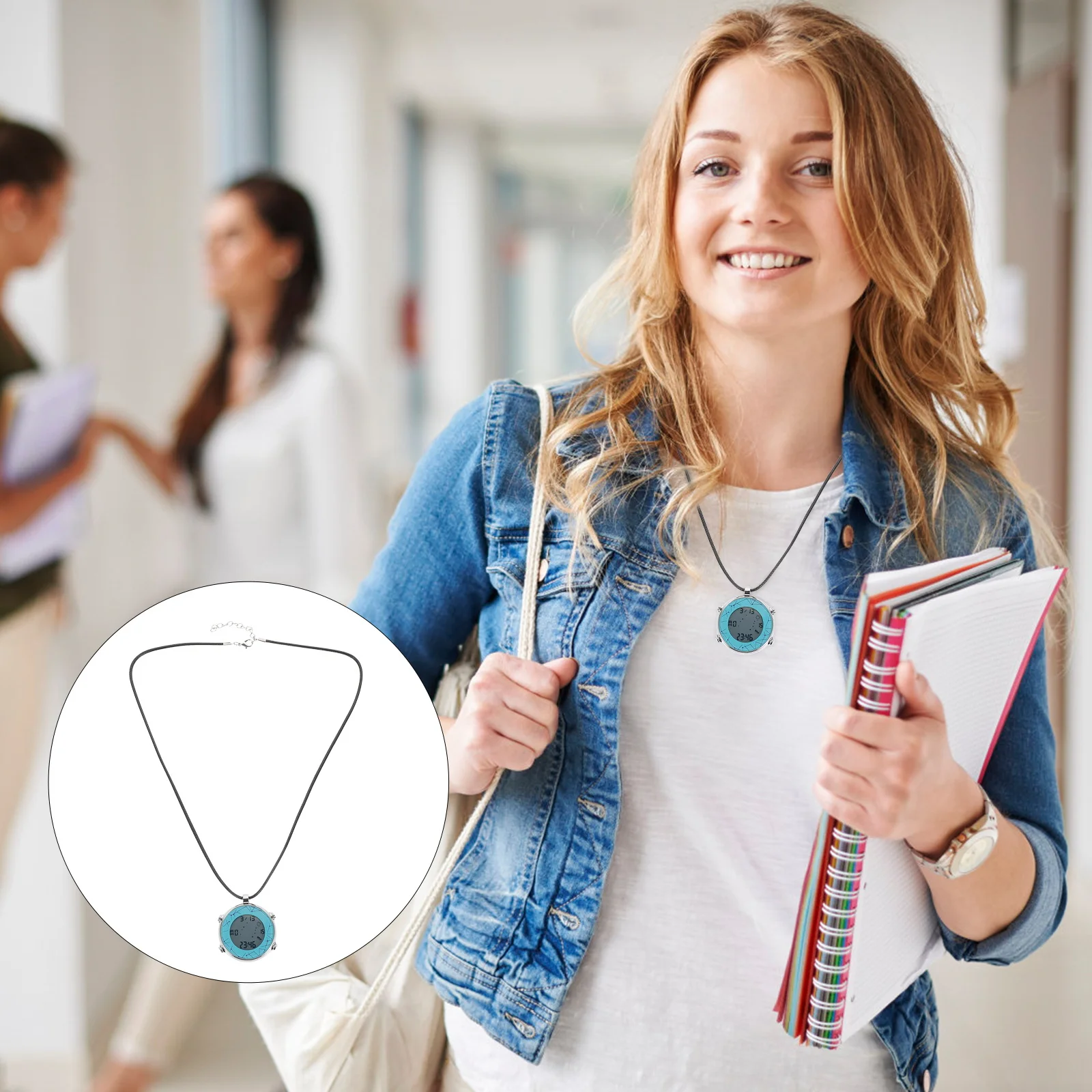 معلقة إلكترونية للرقبة الرقمية معلقة الطلاب ساعة جيب للأطفال متعددة الوظائف إنذار جيب ساعة منبه #5