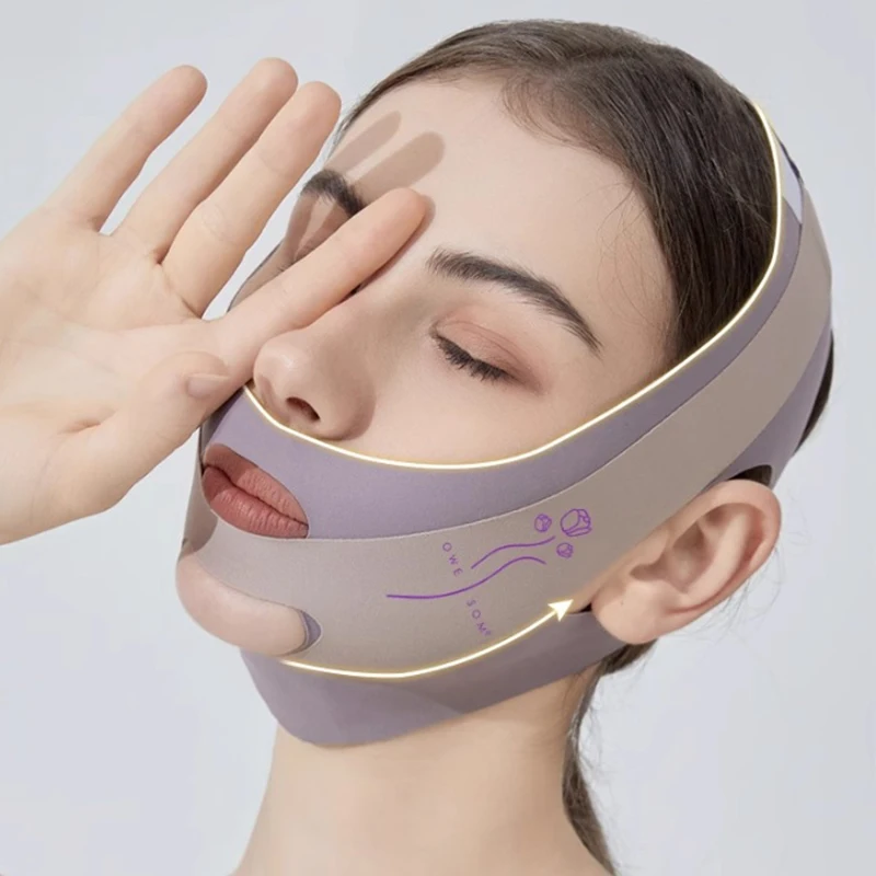 Face Sculpting Sleep Mask Facial Skincare Tool Face Lifting Tapes Adjustable V Face Bandage Lift Up Belt Reduce Double Chin