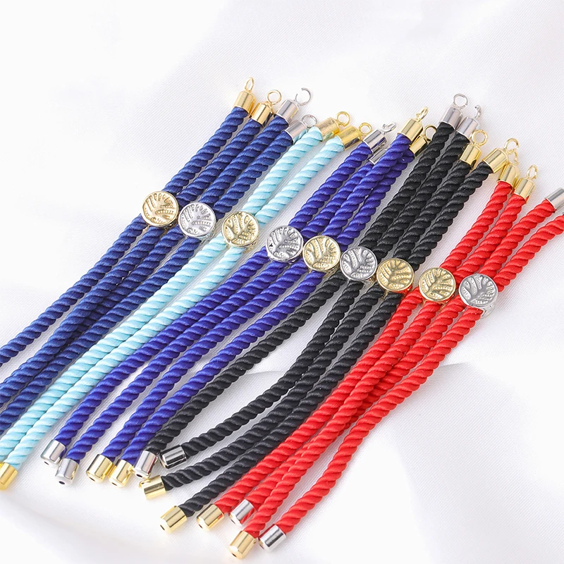 JUYA DIY Handmade Jewelry Findings Accessories Pull Up Adjust String Woven Rope Bracelet Chains Connectors For Bracelet Making