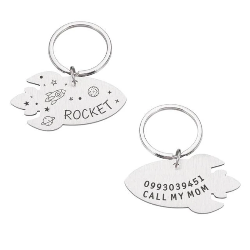 Personalized Engraved Cat Dog Pet ID Tag Dogs Anti-lost Collar Charm Engraving Pet Name Collar for Puppy Cats Collar Accessories view 2