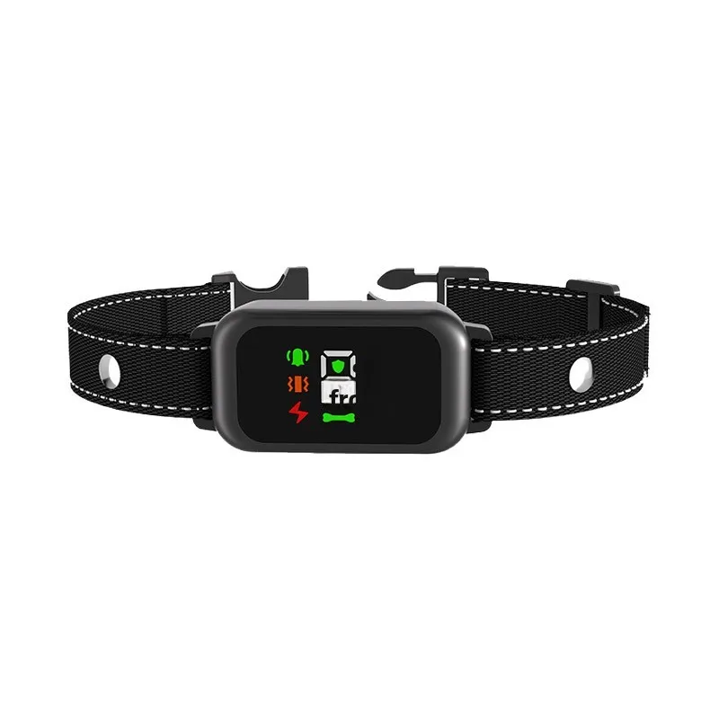 New Colorful-screen Anti-barking Device Smart Pet Collar Adjustable Shock Ultrasonic Vibration Automatic Bark Control Nylon PP