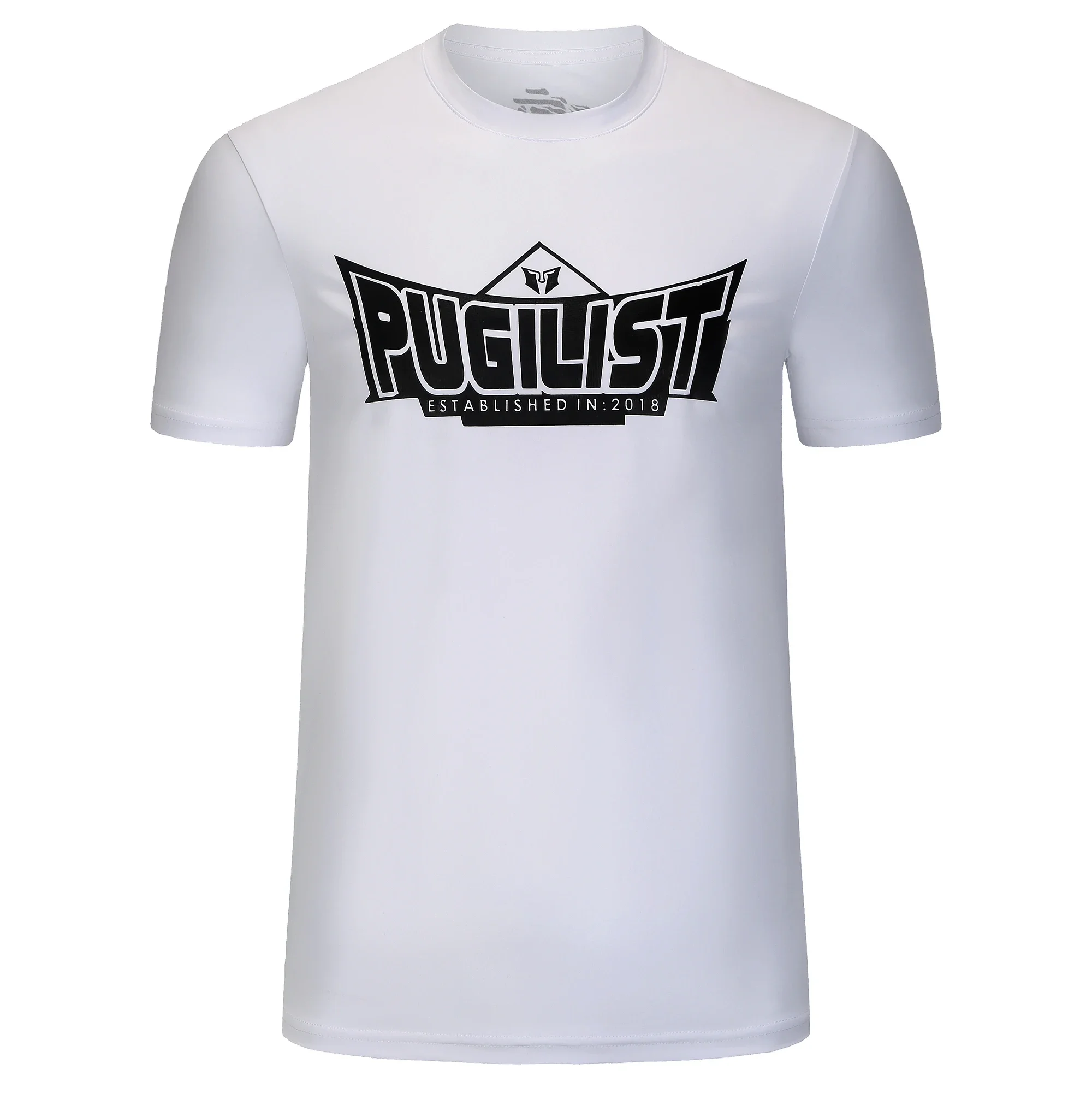 PUGILIST crown Boxing t-shirt mua thai sports quick drying  elastic training sports vest cool relaxed Dry Shirt--white/black