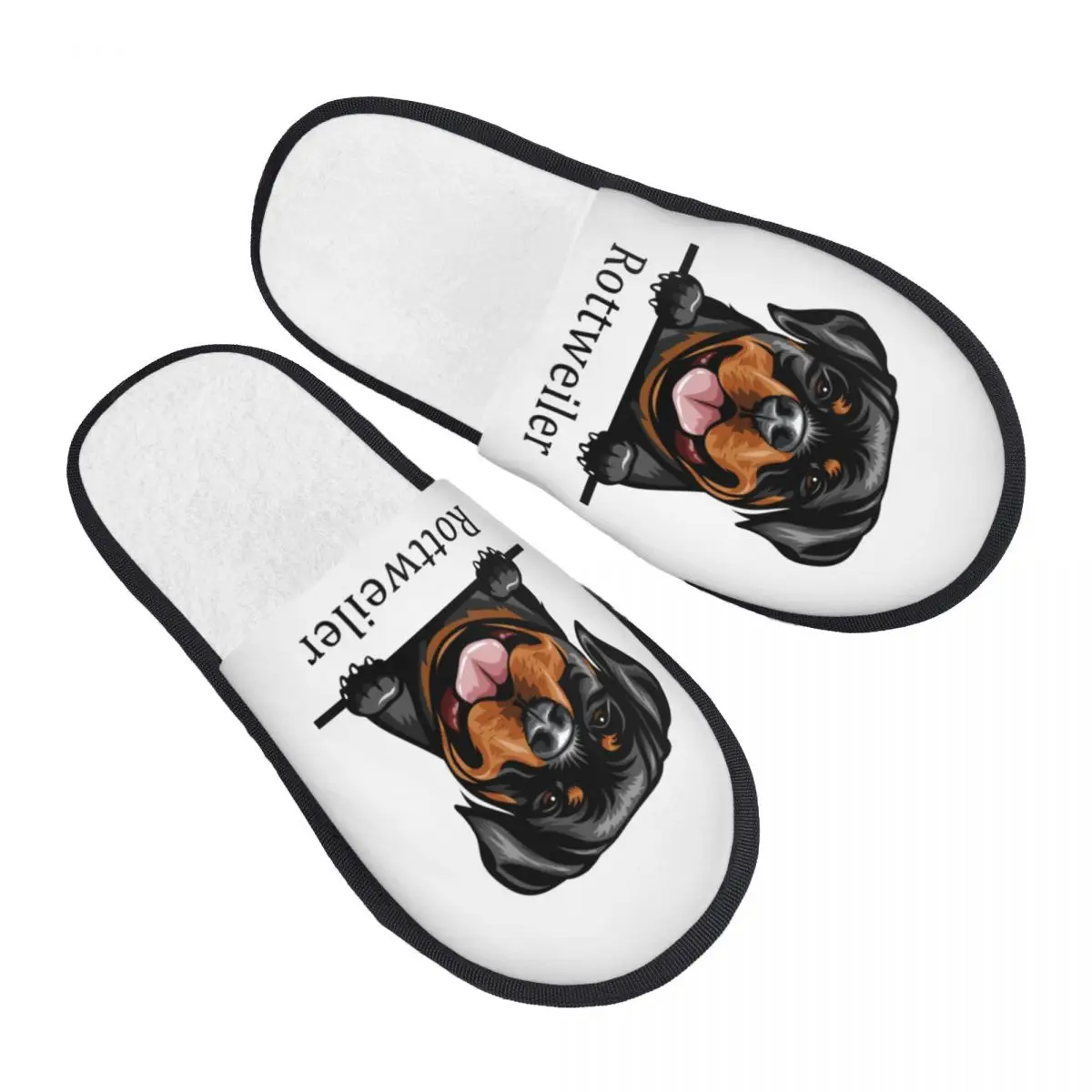 

Тапочки для гостей собак Ротвейлера на заказ для спа-женщин, домашние тапочки для домашних животных