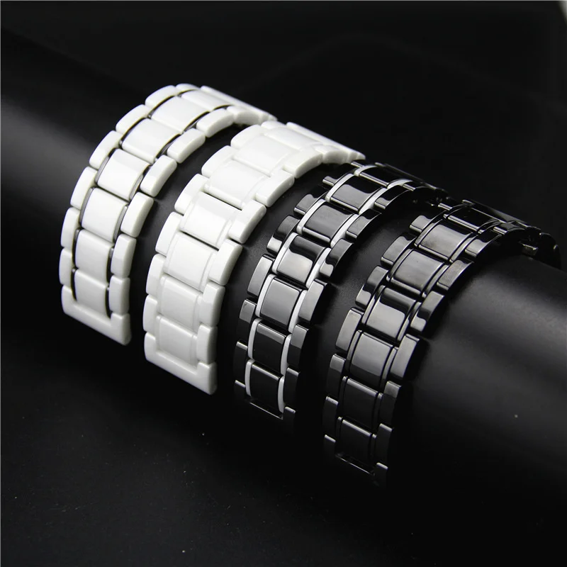 

uhgbsd Stainless Steel InterceramIc Smart Watch Band For Samsung Galaxy Watch 3 45mm 46mm Gear S3 Classic Frontier Strap