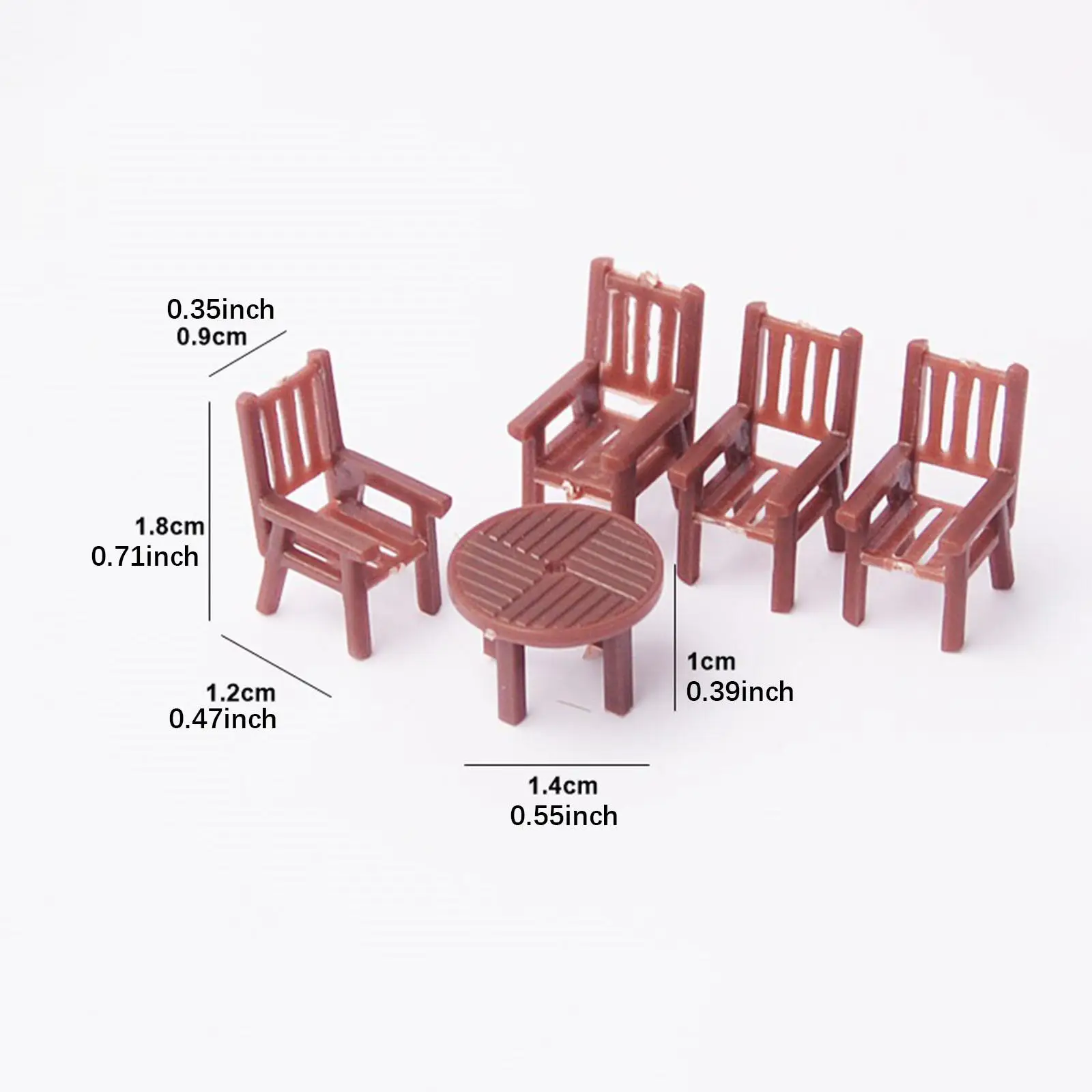 Modèle de bureau et de chaise miniatures, modèle d'architecture d'aménagement paysager ferroviaire de Train