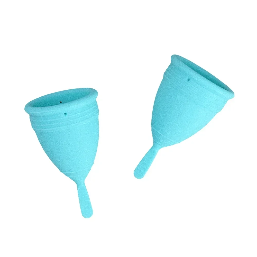 Foldable and Retractable Menstrual Cup with Lid, Portable Women\'s Sports and Side Leakage Prevention Silicone Monthly Cup