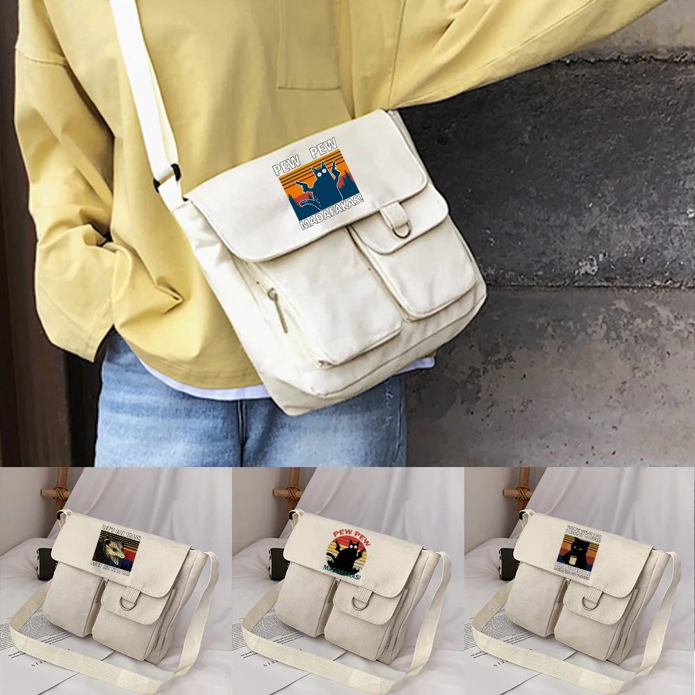 

Postman Case Student Style Wild Canvas Messenger Bag Simple Korean Harajuku Shoulder Bags Women Casual Version Crossbody Packet