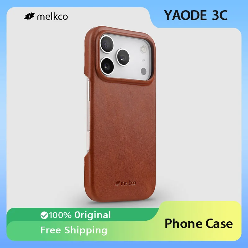 

Melkco Genuine Cowhide Oil Wax Leather Case for iPhone 17 Pro Max 17 Air 16Pro Magnetic Charging Shockproof Bumper Cover Gift