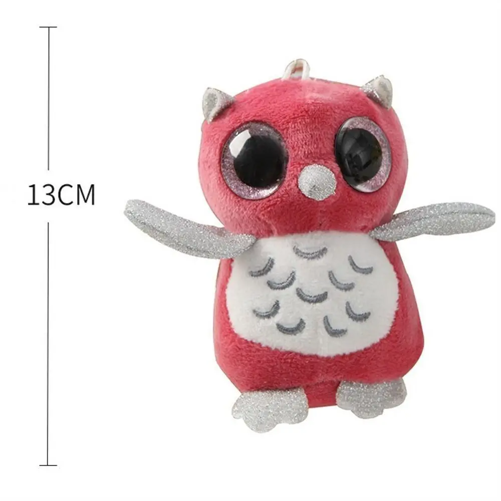 Novo pp algodão coruja chaveiro animal de pelúcia pingentes boneca dos desenhos animados brinquedo chaveiro