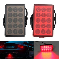 Car LED 3rd Brake Light F1 Style 15 LED Rear 3rd Third Strobe Flashing Tail Brake Stop Light Red/black Universal Car Accessories