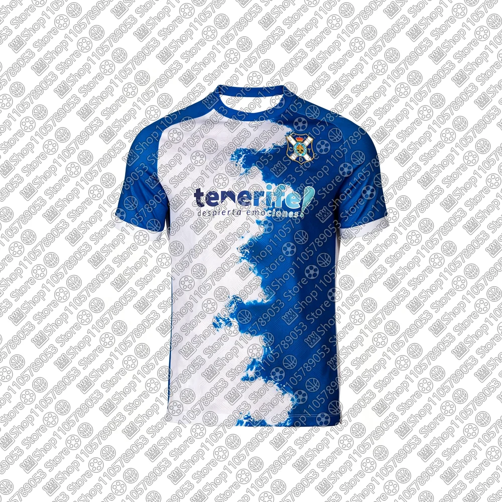 2026-27 Camiseta de Entrenamiento de Secado Rápido para Partidos, Ropa Deportiva de Otoño para Hombres y Niños, Camisetas Suaves para Niños y Familiares, Camiseta de Fútbol Local del Tenerife