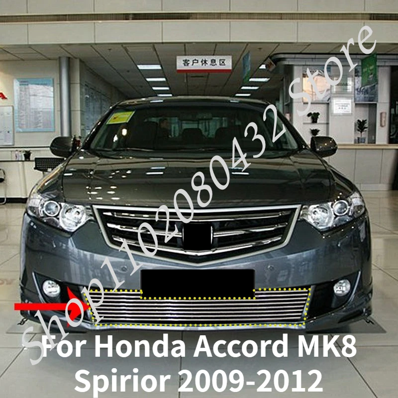 Car Accessories For Honda Accord MK8 Spirior 2009-2012High quality Metal Front Grille Around Trim Racing Grills Trim Car styling