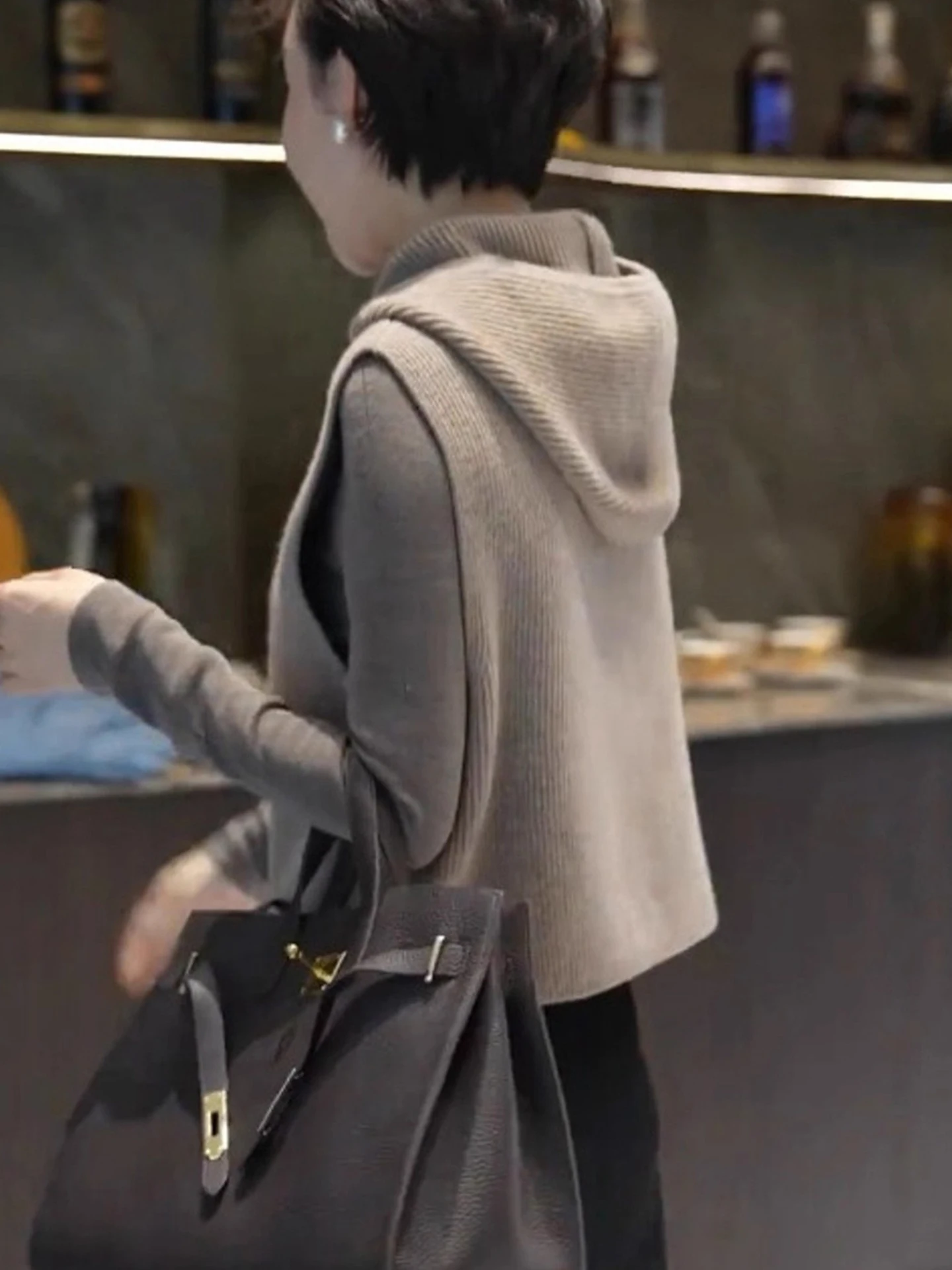 Gilet tricoté de couleur Pure, pull à capuche f Zip pour femmes, haut superposé paresseux, tendance printemps été automne