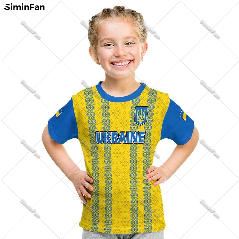 

Ukraine Coat Of Arms 3D Printed Family Kids T-shirt Parent-Children Wear Boy Girl Summer Tee Top Male Female Milk Fiber Shirts-1