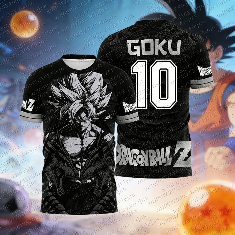 2026 Anime Fußball-Trikot Dragon Ball Herren Damen Übergroßes T-Shirt Sommer Schnelltrocknend Sport Atmungsaktiv Übergroßes Cosplay-T-Shirt