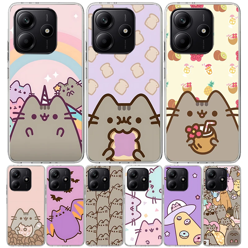 Funda de teléfono con dibujos de gato p-pusheen para Xiaomi Redmi Note 14 13 12S 12 11S 11 11T 11E 10S 10 Pro Plus 9 9S 5G + Fundas de tendencia